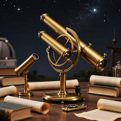 Vintage 1616 Astronomical Observatory Scene