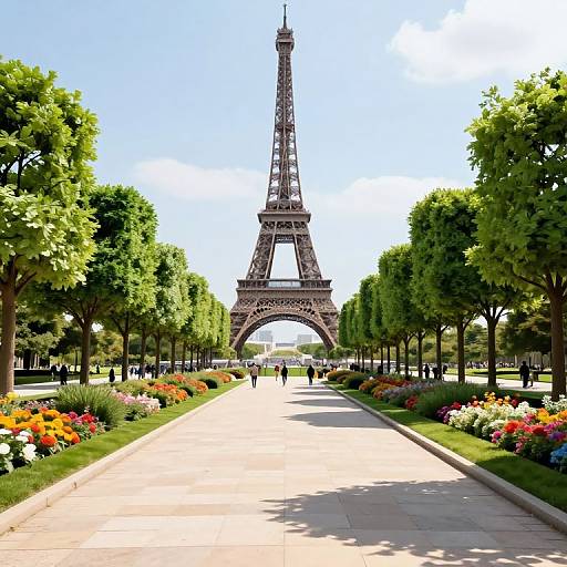 3D Render of Eiffel Tower Garden
