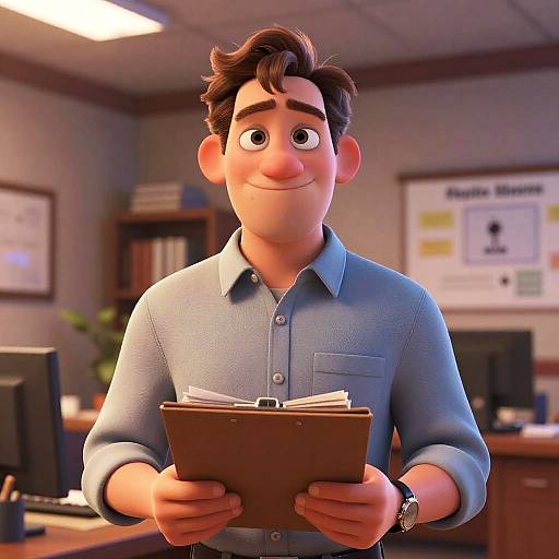 Cinematic Pixar-Style Office Portrait
