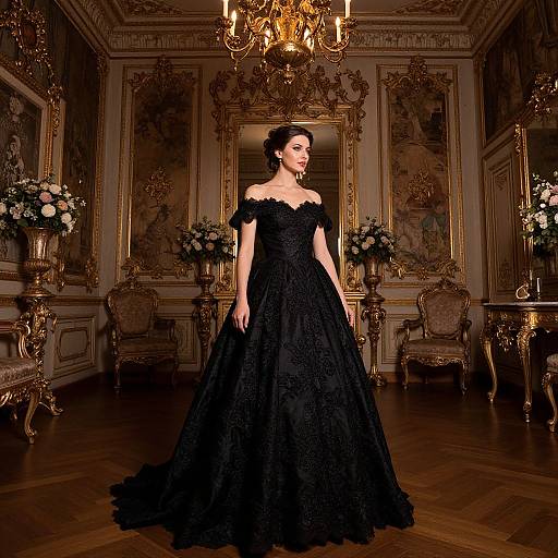 Elegant Woman in Baroque Mansion