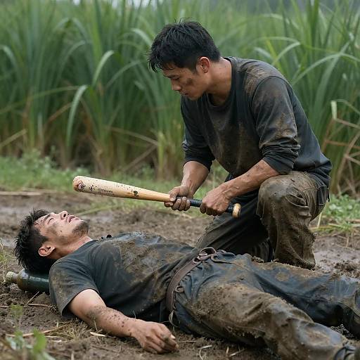 Intense Outdoor Confrontation Scene