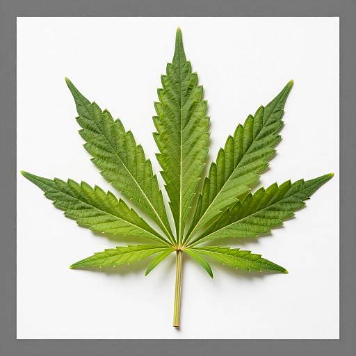 Close-Up Green Cannabis Leaf Photo