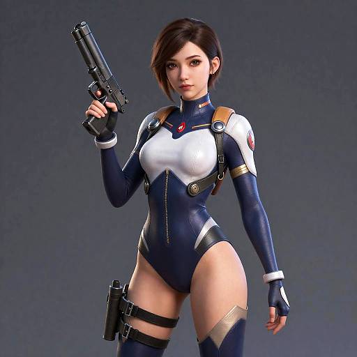 Cute Overwatch Pilot in Tight Bodysuit
