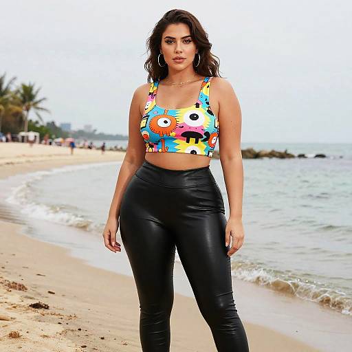 Curvy Woman in Colorful Street Style