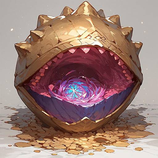 Vibrant 2D Treasure Mimic Illustration