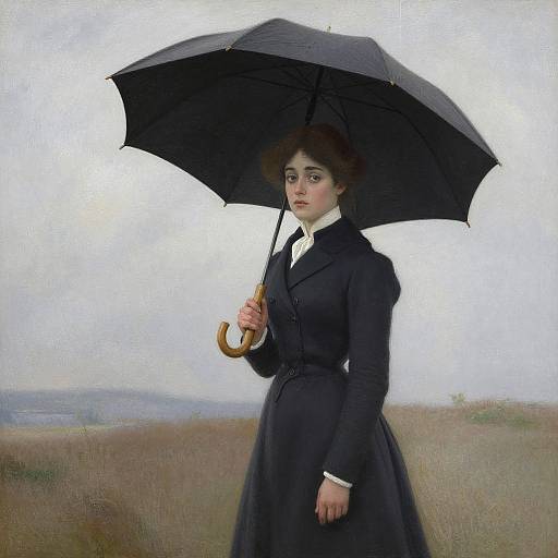 Vintage Woman with Umbrella 1891