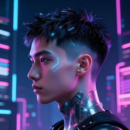 Futuristic Buzz Cut Cyberpunk Avatar