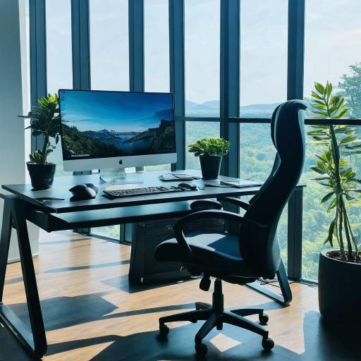 Modern Office Workspace with Scenic View