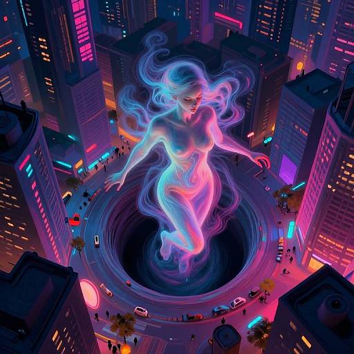 Surreal Neon Wormhole Entity