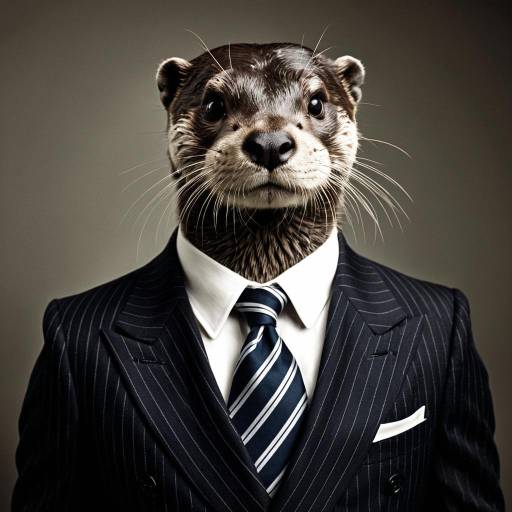 Anthropomorphic Otter in Formal Suit