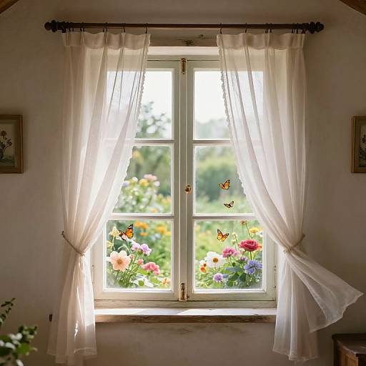 Rustic Countryside Window View