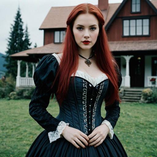Woman in Transylvania Movie Costume Outdoors