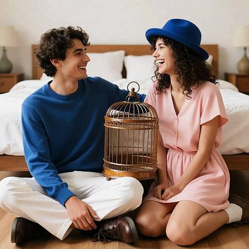 Joyful Moment Between Friends at Home