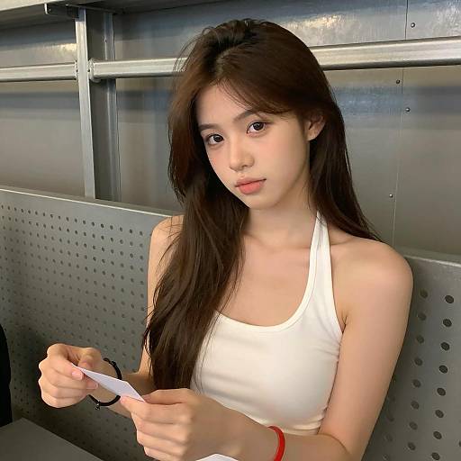 Young Woman in Modern Metal Setting