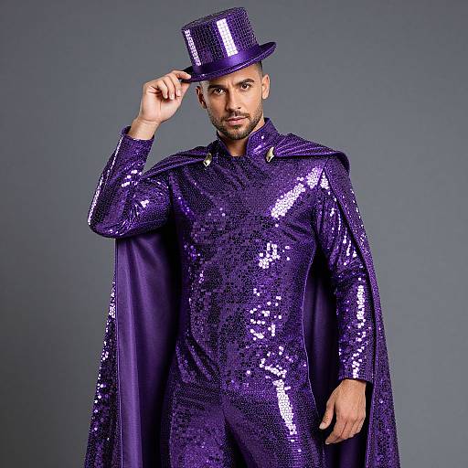 Purple Power Disco Costume Man