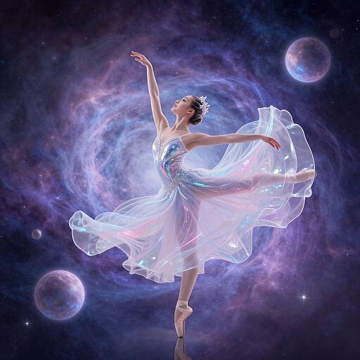 Ethereal Cosmic Ballet Dance