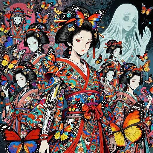 Hyperrealistic Cyborg Geisha Pilgrimage