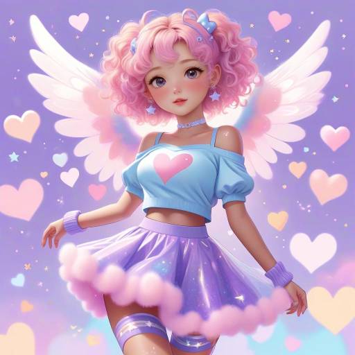 Bubbly Anime Character in Pastel Colors