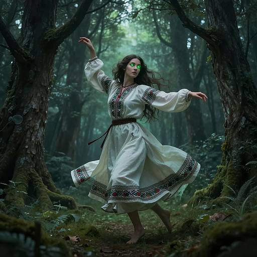 Mavka Dancing in Mystical Forest