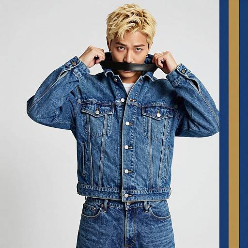 Intense Portrait in Denim Fashion