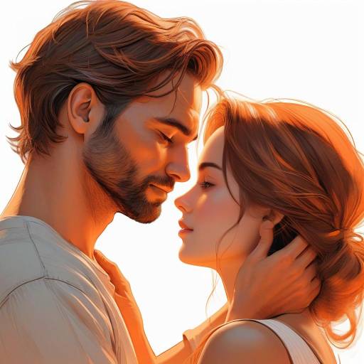 Warm Embrace in Digital Sketch Style
