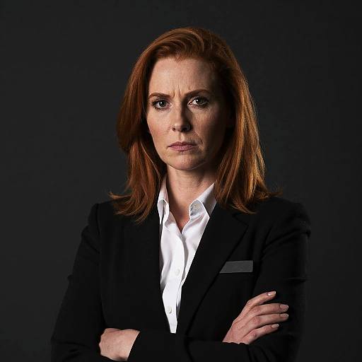 Serious Businesswoman with Auburn Hair