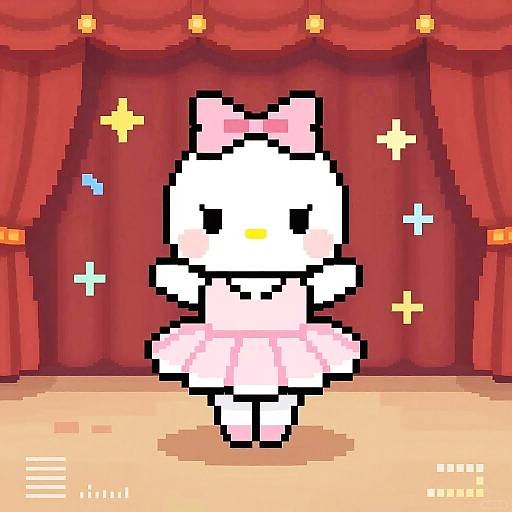 Pixel Art Ballet Dancer Scene
