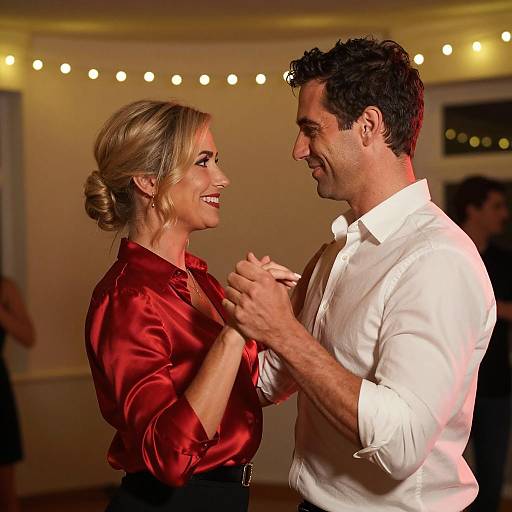 Romantic Dance in Dimly Lit Room