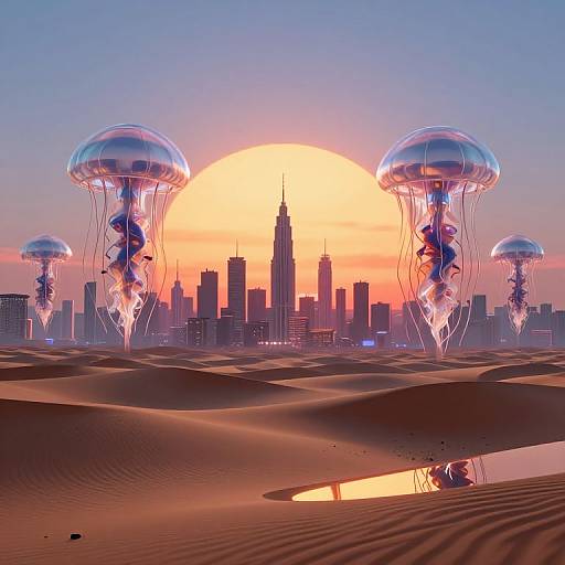 Cyberpunk 3D Futuristic Cityscape