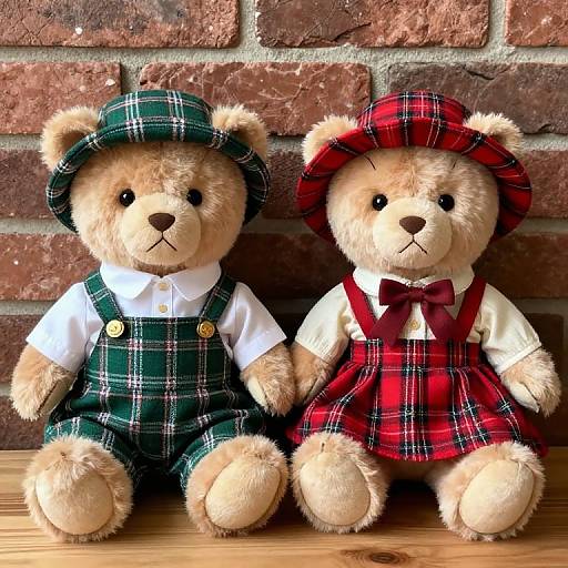 Coordinated Plaid Boyds Bears Duo