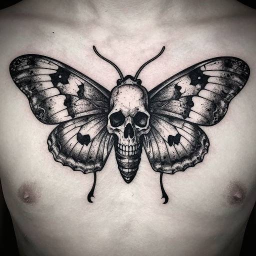 Death Skull Moth Tattoo Design
