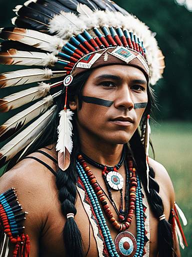 Photorealistic Native American Costume Portrait