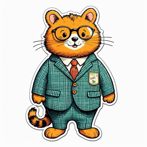 Anthropomorphic Bear in Tweed Suit Sticker