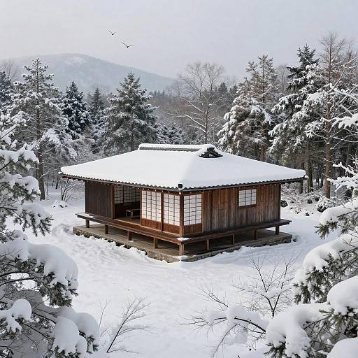 Snowy Bird's-Eye Japanese Cedar Minimalist House