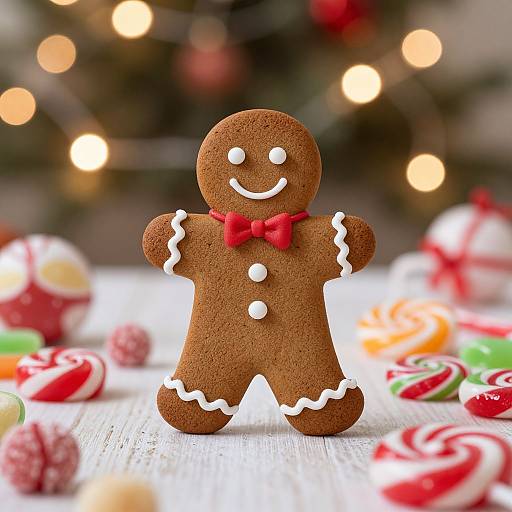 Festive Gingerbread Guarding Candies
