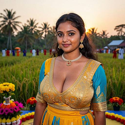 Traditional Indian Woman in Onam Attire