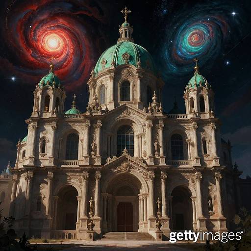 Baroque Cosmic Cathedral at Night