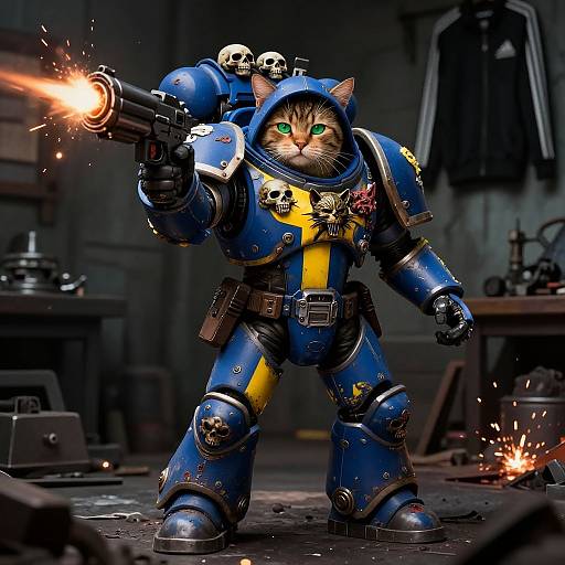 Epic War Cat in Power Armor