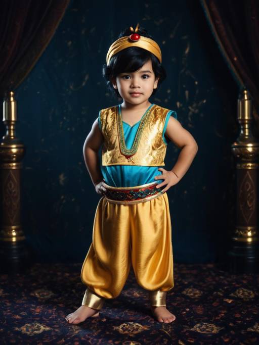 Cinematic Portrait of Toddler in Aladdin Costume