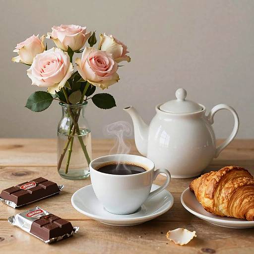 Realistic Morning Coffee Still Life