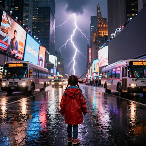 Neon Rainy Night at Times Square