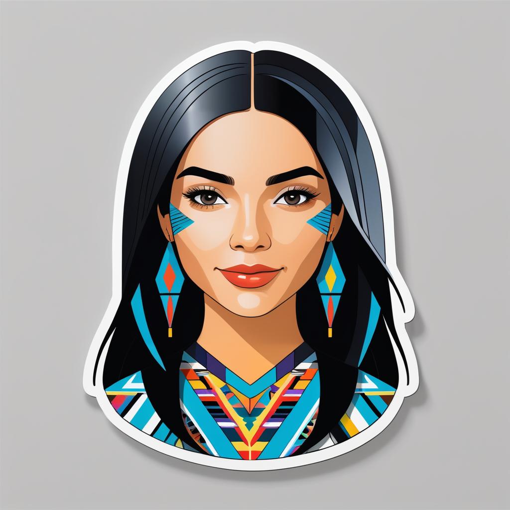 Contemporary Art Sticker of Indigenous Woman