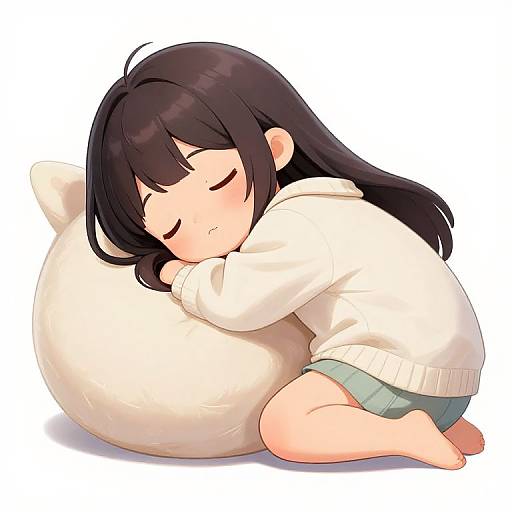 Ultra-HD Cute Anime Girl Sleeping