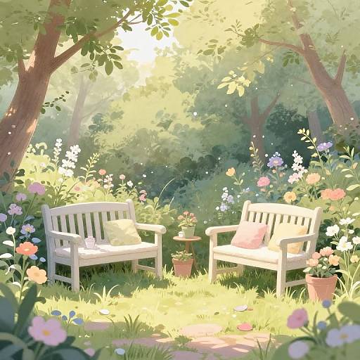 Peaceful Pastel Garden Retreat