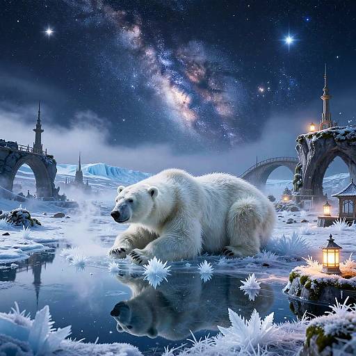 Colossal Ice Bear in Ethereal Arctic