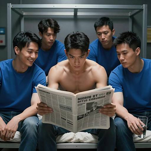 Intense Focus in a Dimly Lit Room