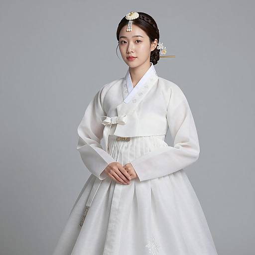 Elegant Korean Hanbok Portrait Photography
