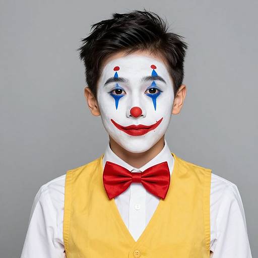 Boy Mime with Clown Makeup