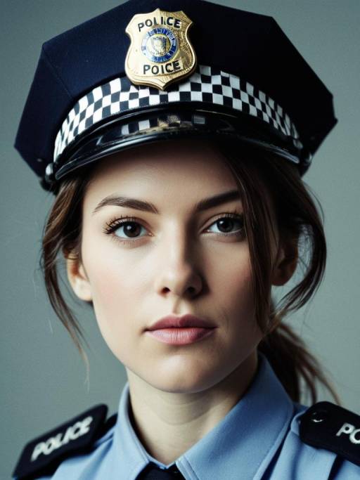 Close-Up of Woman in Police Uniform