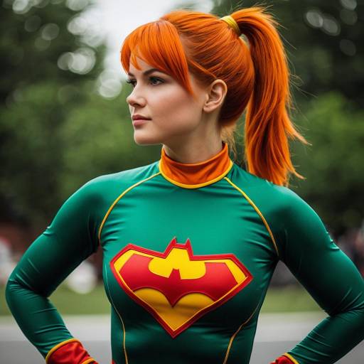 Woman in Carrie Kelley Superhero Cosplay
